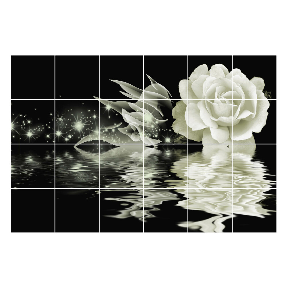 Autocolante gresie si faianta Reflectarea florii în apă