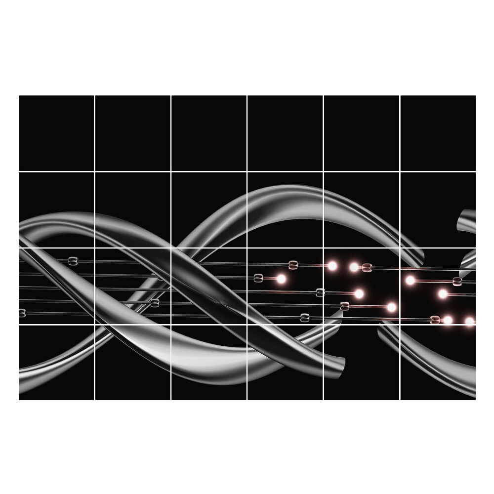 Autocolante gresie si faianta Linii ondulate cu puncte