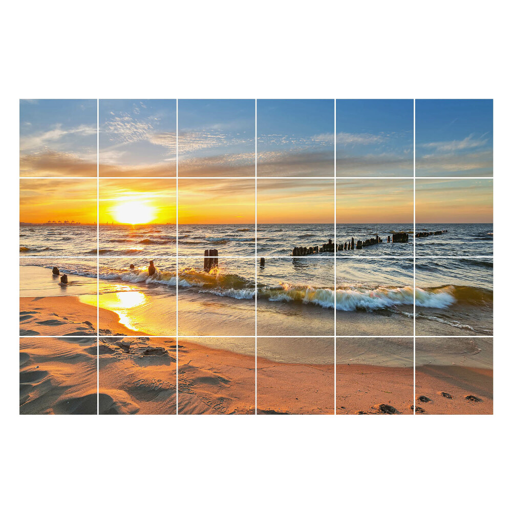 Autocolante pentru gresie Apus peste mare