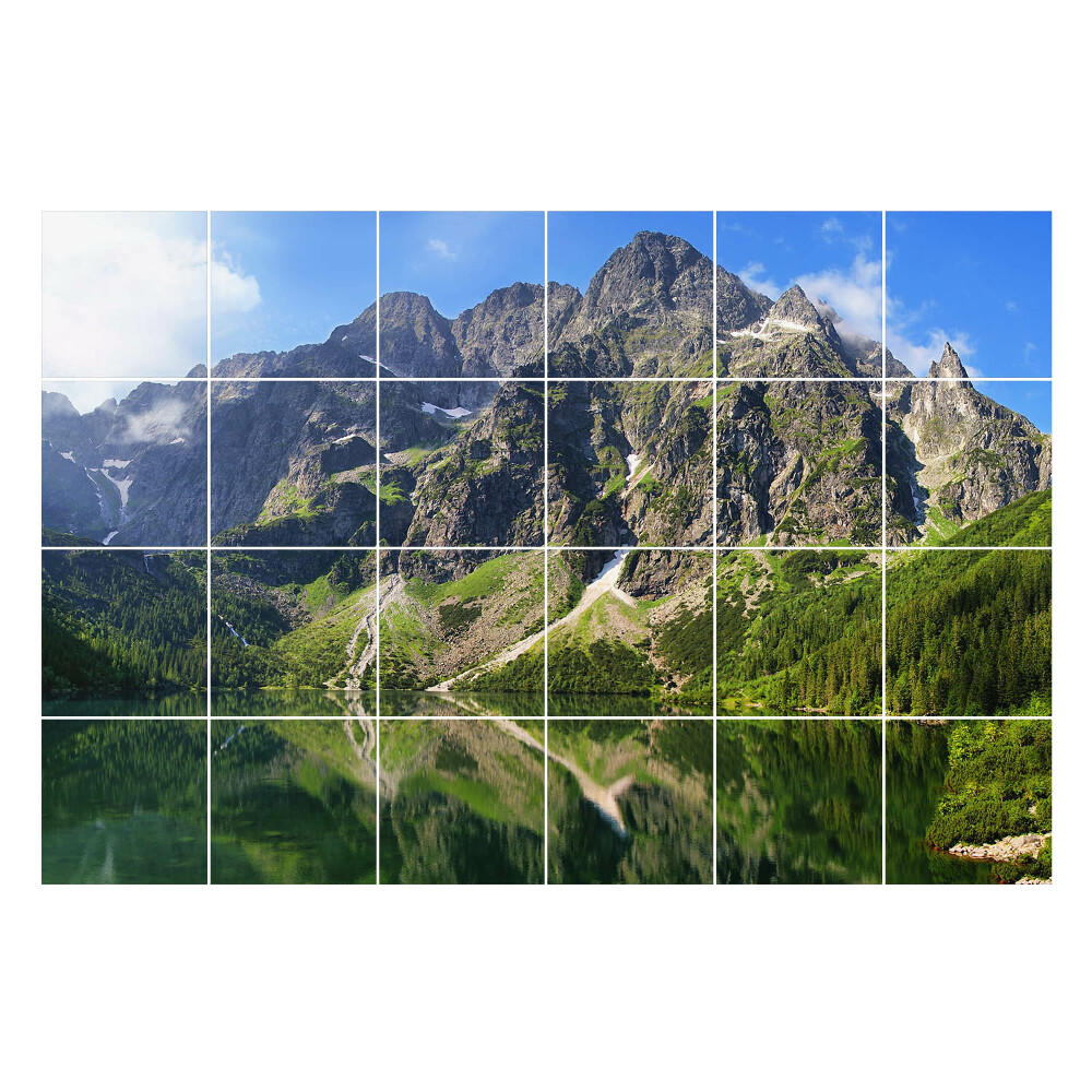 Autocolante gresie si faianta Peisaj montan cu un lac