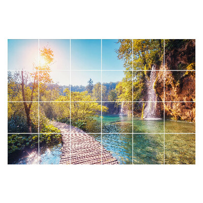 Autocolante gresie Cascada pitorească și poteca