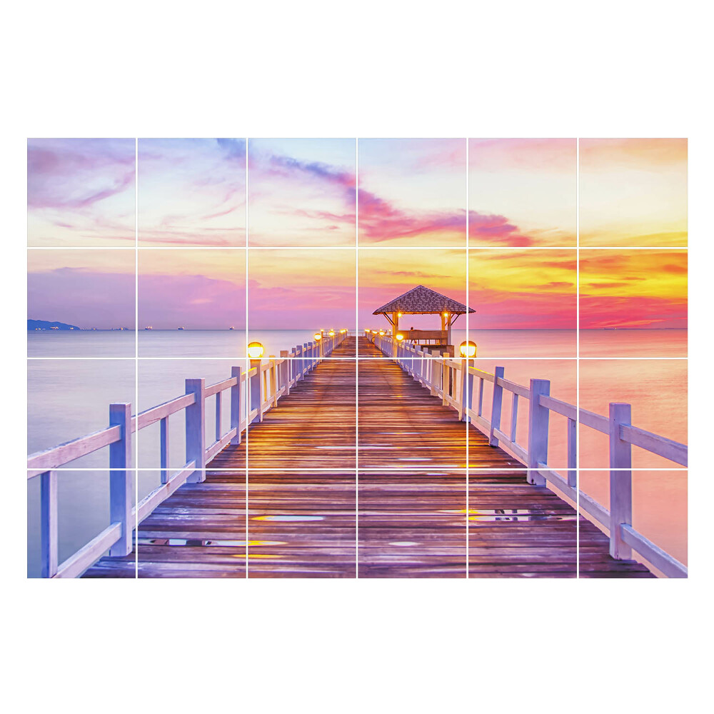 Autocolante gresie Pier deasupra apei liniştite