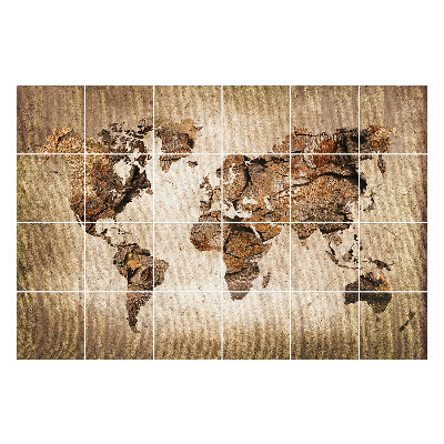 Autocolante gresie Continentul Pământului în lemn