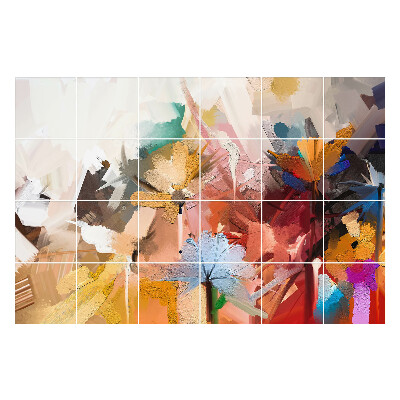 Autocolante gresie si faianta Flori abstracte în mișcare