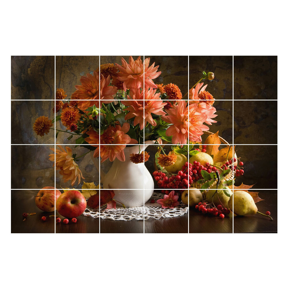 Autocolante gresie si faianta Flori și fructe într-un aranjament