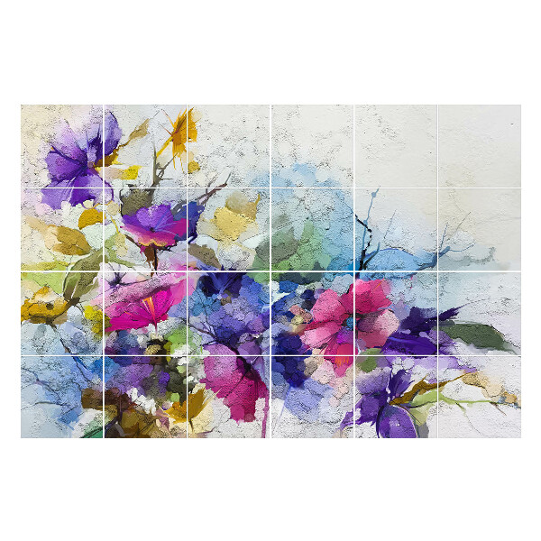 Autocolante gresie Model floral abstract