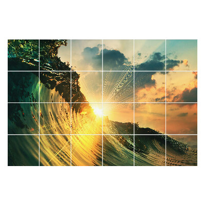 Autocolante pentru gresie Un val în lumina soarelui