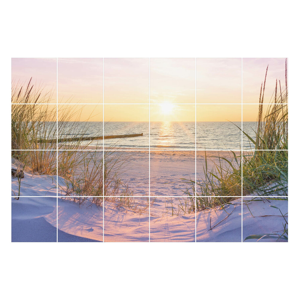 Autocolante gresie Apus peste plajă