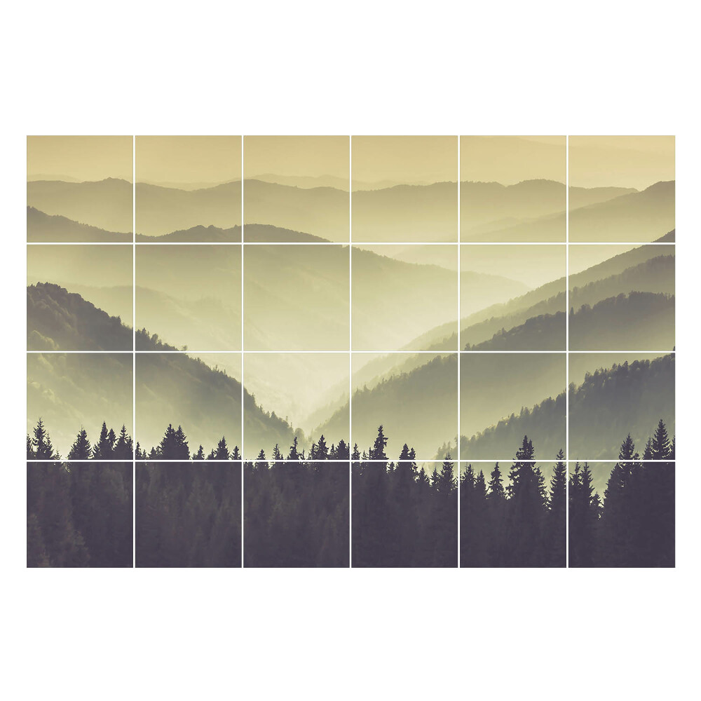 Autocolante pentru gresie Peisaje mistice de munte