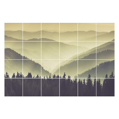 Autocolante pentru gresie Peisaje mistice de munte