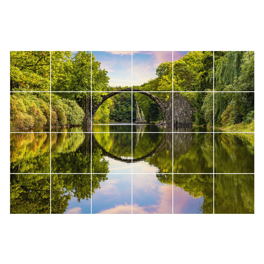 Autocolante gresie si faianta Un pod inconjurat de natura