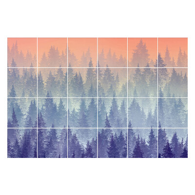 Autocolante gresie Panoramă de pădure ceață