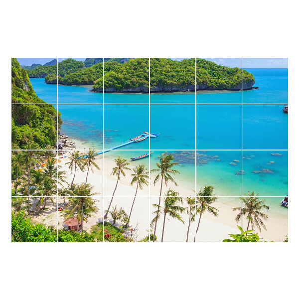 Autocolante gresie Plaja tropicala cu insule