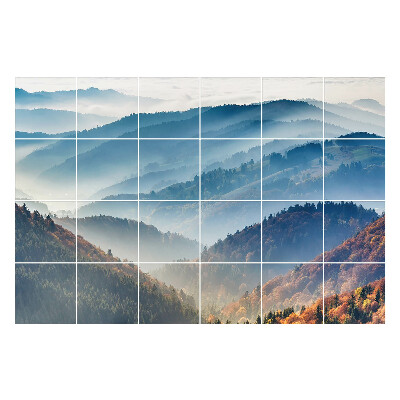 Autocolante gresie Peisaj de munte cețos