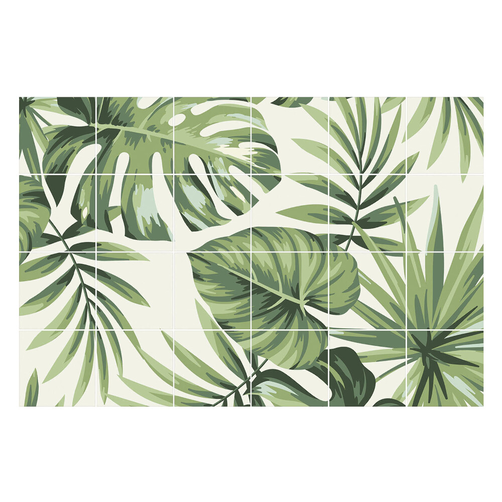 Autocolante gresie si faianta Frunze tropicale într-un aranjament