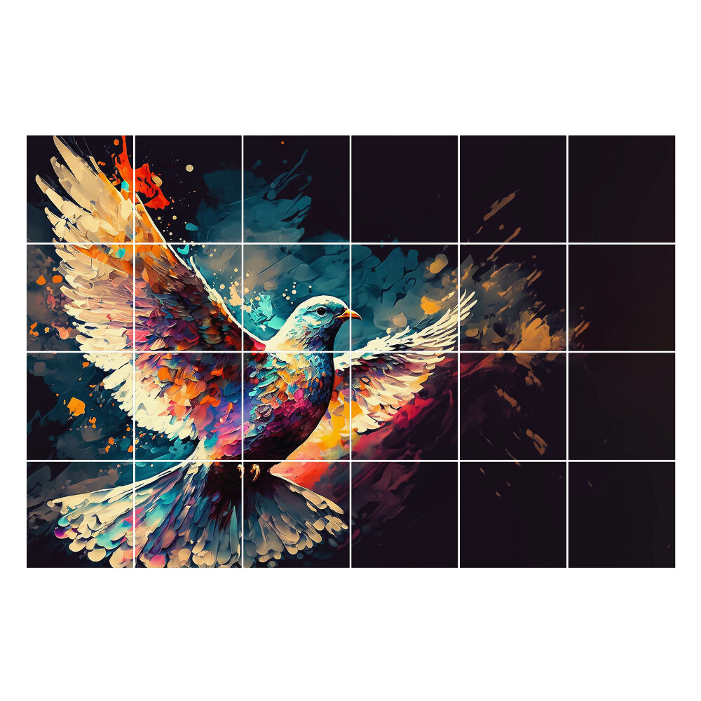 Autocolante gresie si faianta O pasăre colorată în mișcare