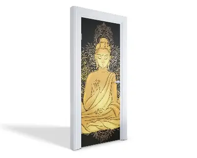 Autocolant pentru uși Buddha de Aur