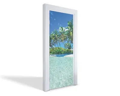 Autocolant pentru uși Plajă tropicală