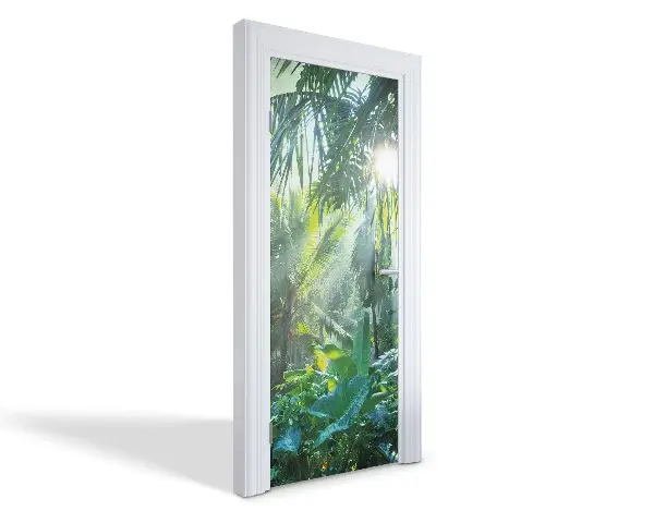 Autocolant pentru uși Junglă tropicală
