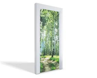 Autocolant pentru uși Pădure de mesteacăn