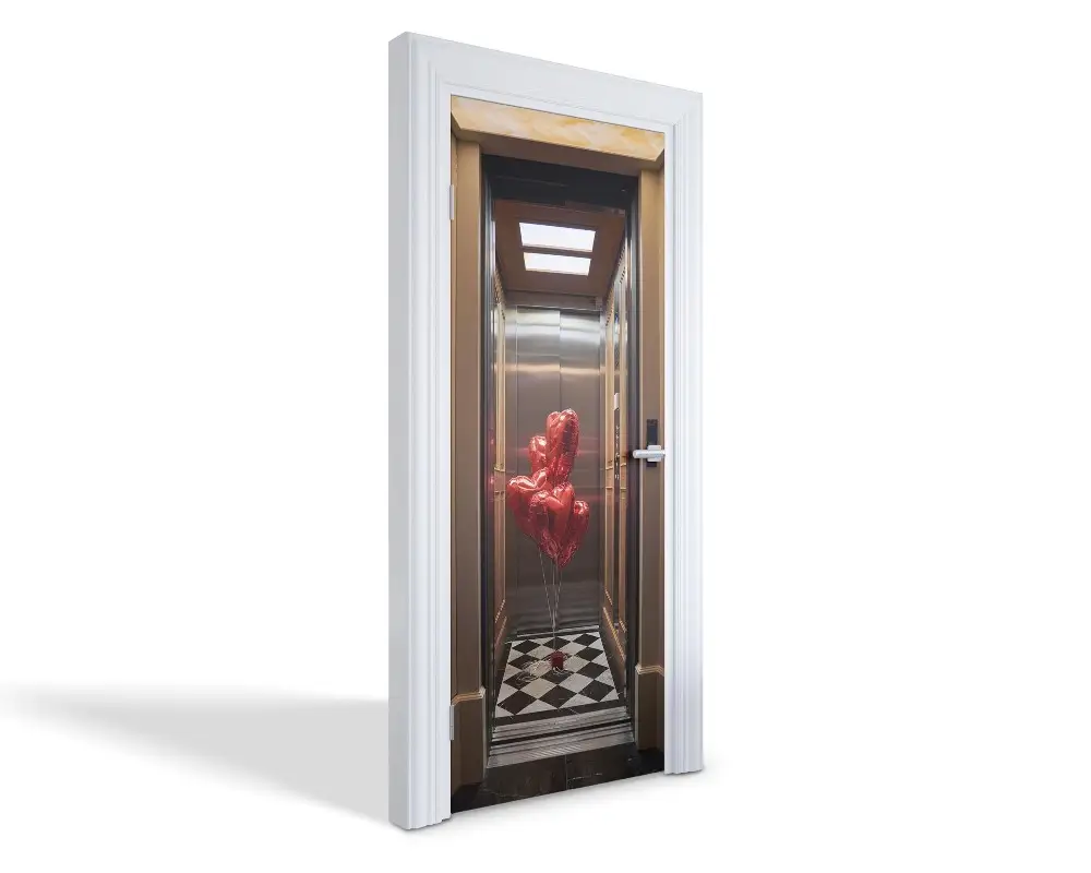 Autocolant pentru uși Baloane în lift