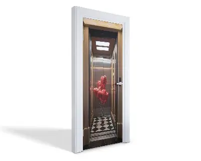 Autocolant pentru uși Baloane în lift