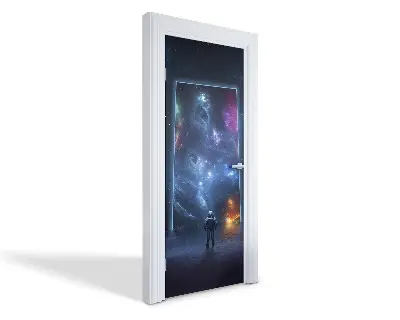 Autocolant pentru uși Portalul cosmic