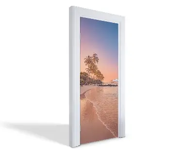 Autocolant pentru uși Apus de soare tropical