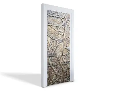 Autocolant pentru uși Suprafață metalică decorată