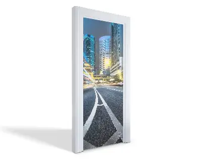 Autocolant pentru uși Orașul nopții