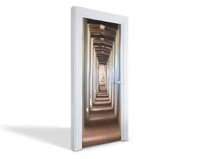 Autocolant pentru uși Tunel infinit