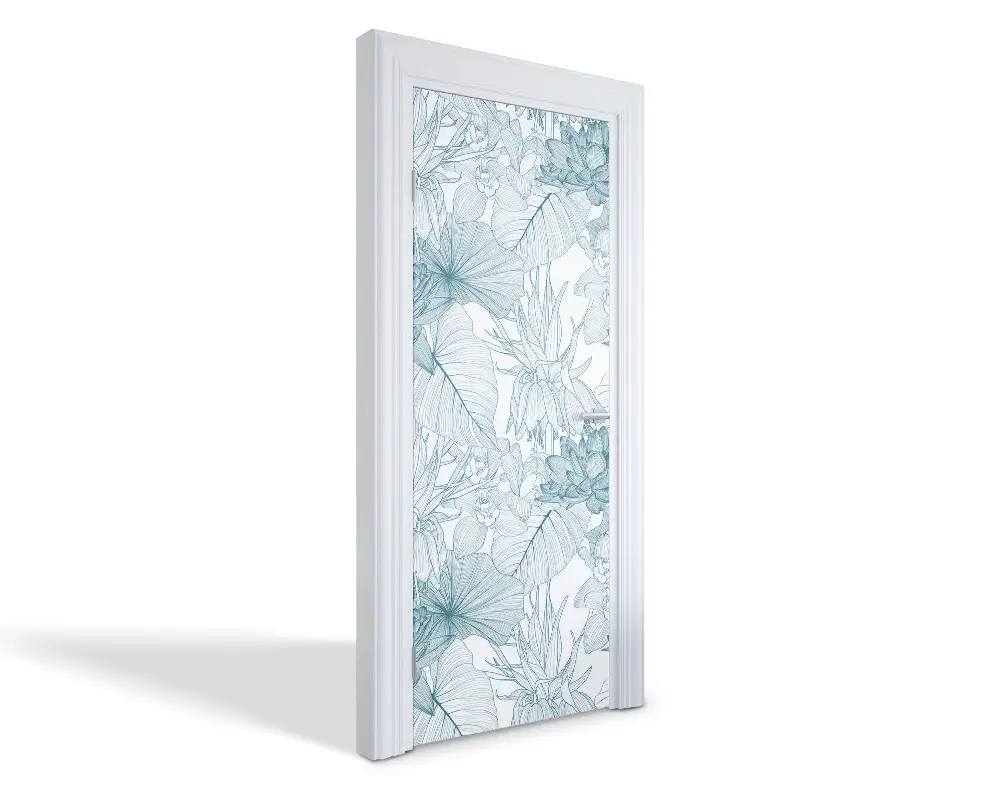 Autocolant pentru uși Model floral