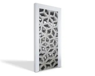 Autocolant pentru uși Structură geometrică 3D