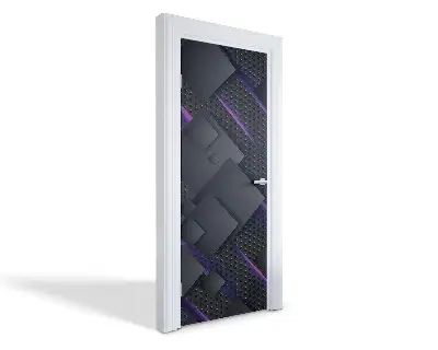 Autocolant pentru uși Abstracție futuristă