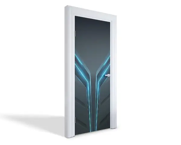 Autocolant pentru uși Model neon futurist