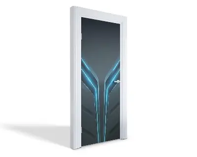 Autocolant pentru uși Model neon futurist