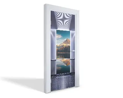 Autocolant pentru uși Peisaj montan în lift