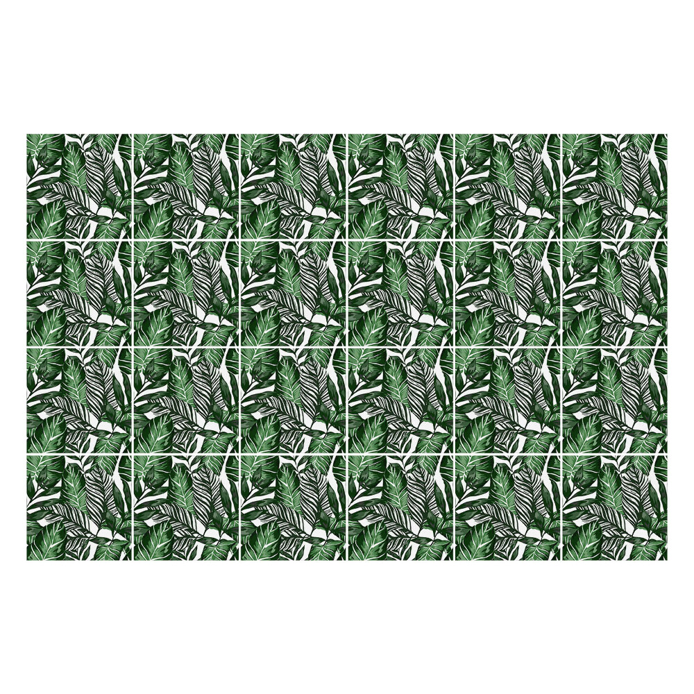 Autocolante pentru gresie Frunze în stil tropical
