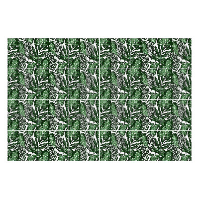 Autocolante pentru gresie Frunze în stil tropical