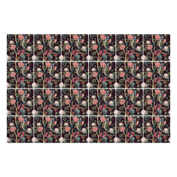 Autocolante gresie si faianta Motiv floral vertical