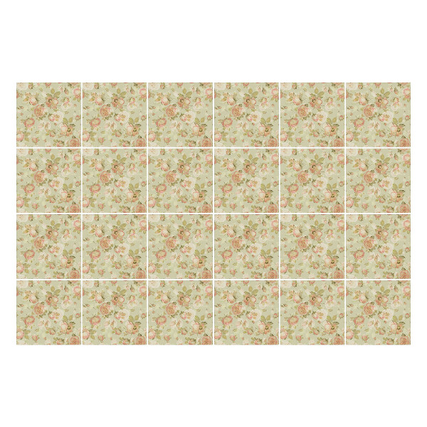 Autocolante gresie si faianta Motiv floral vintage