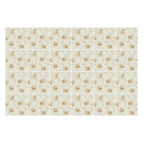 Autocolante gresie Flori delicate pe fundal