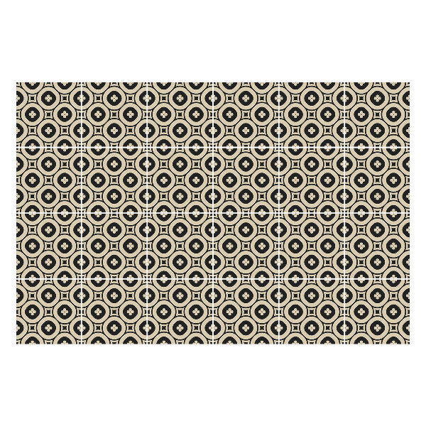 Autocolante pentru gresie Cercuri cu flori