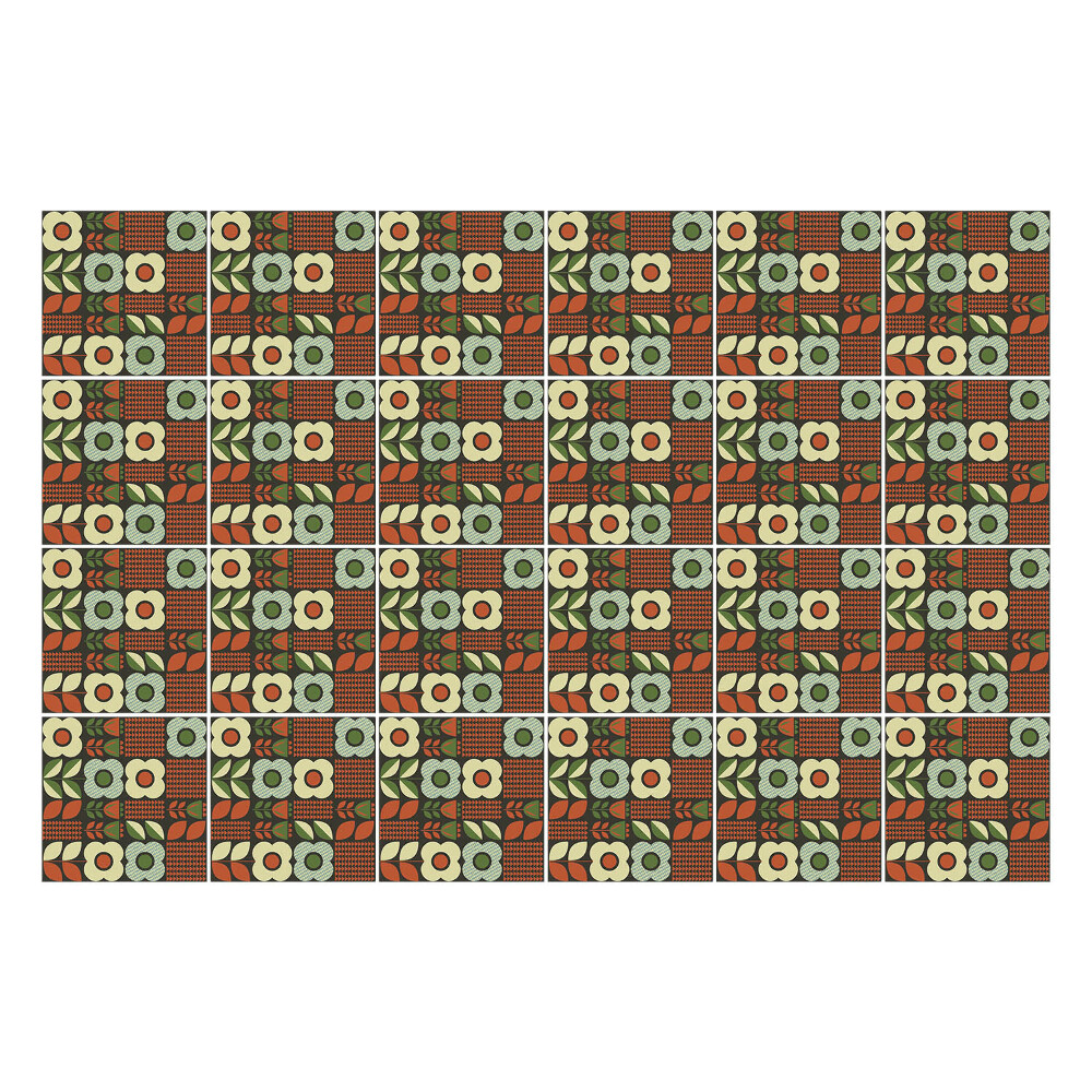 Autocolante gresie Motive florale de faianță