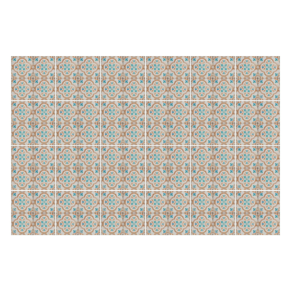 Autocolante gresie Ornament floral cu detalii