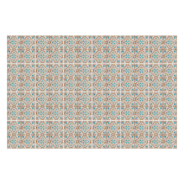 Autocolante gresie Ornament floral cu detalii