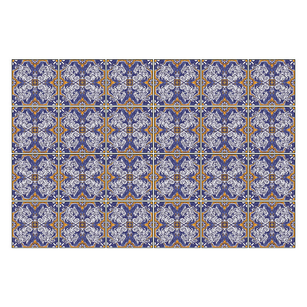 Autocolante pentru gresie Motiv floral elegant