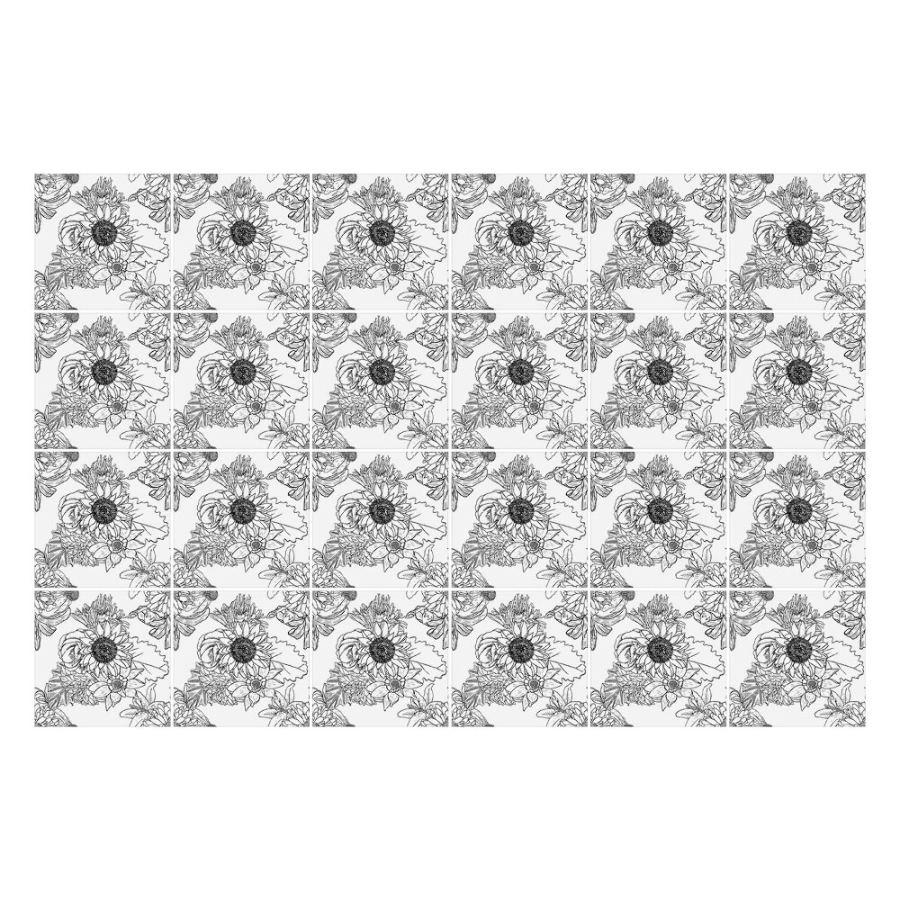 Autocolante gresie Motiv floral într-o plasă