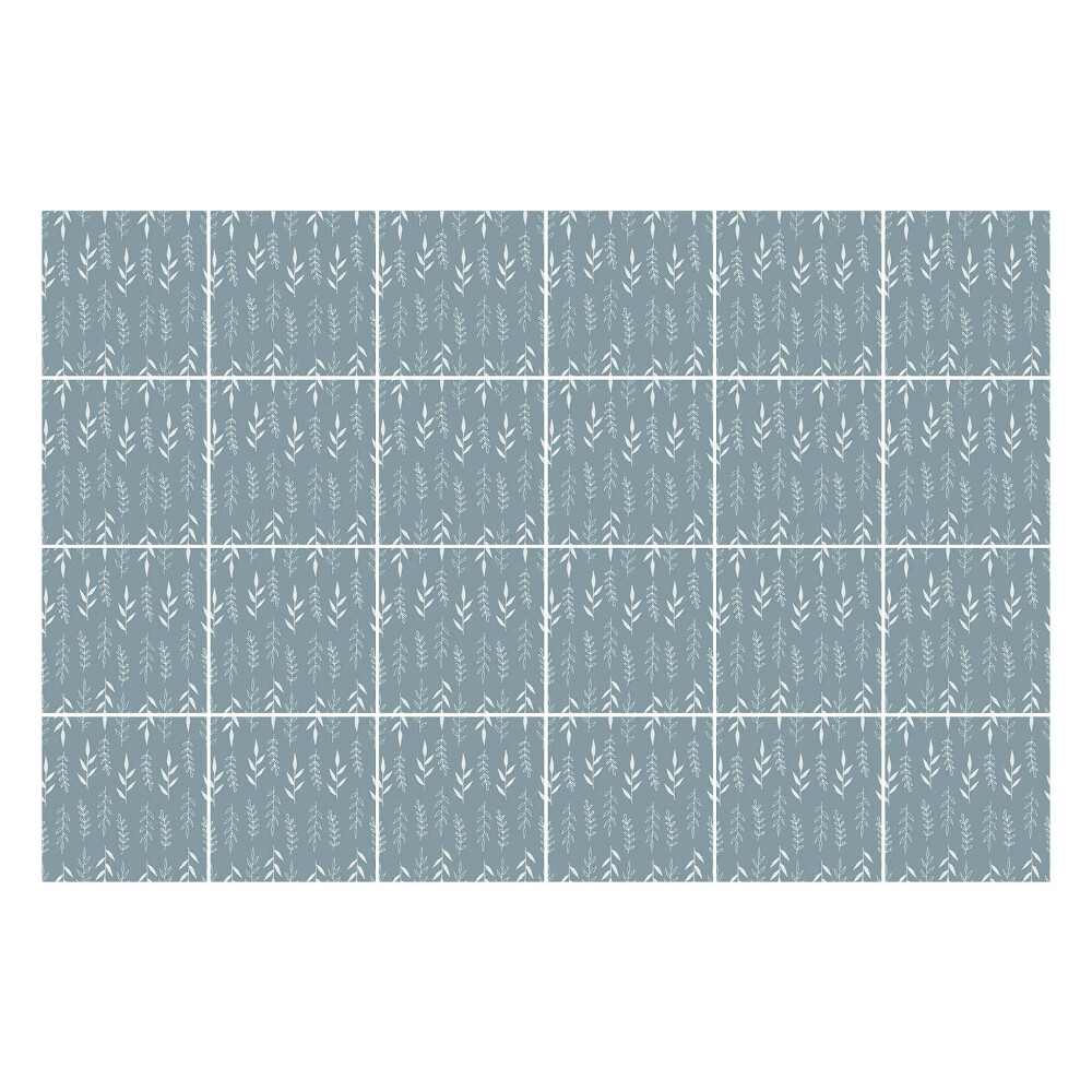 Autocolante pentru gresie Frunze delicate la rând