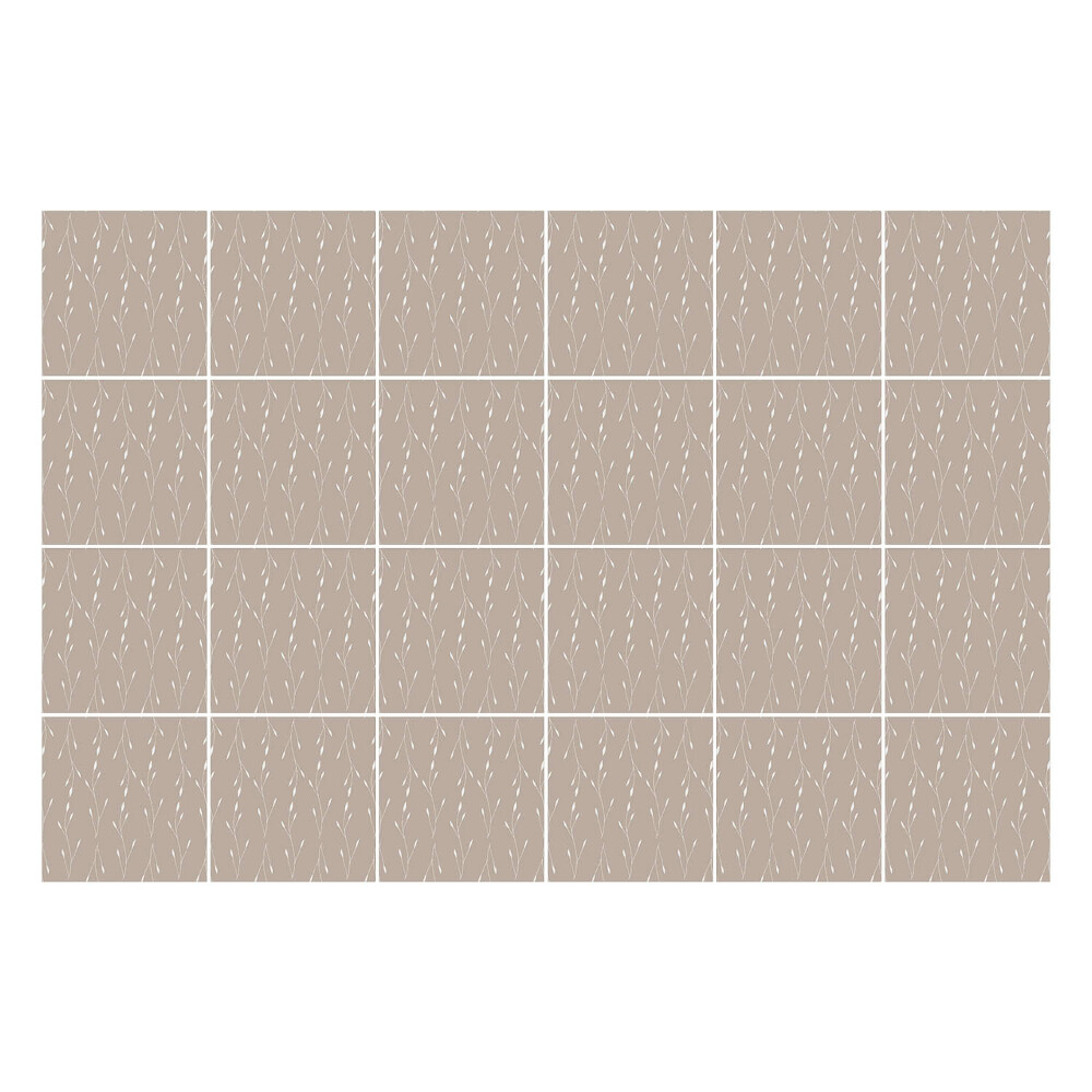 Autocolante pentru gresie Frunze delicate într-o linie